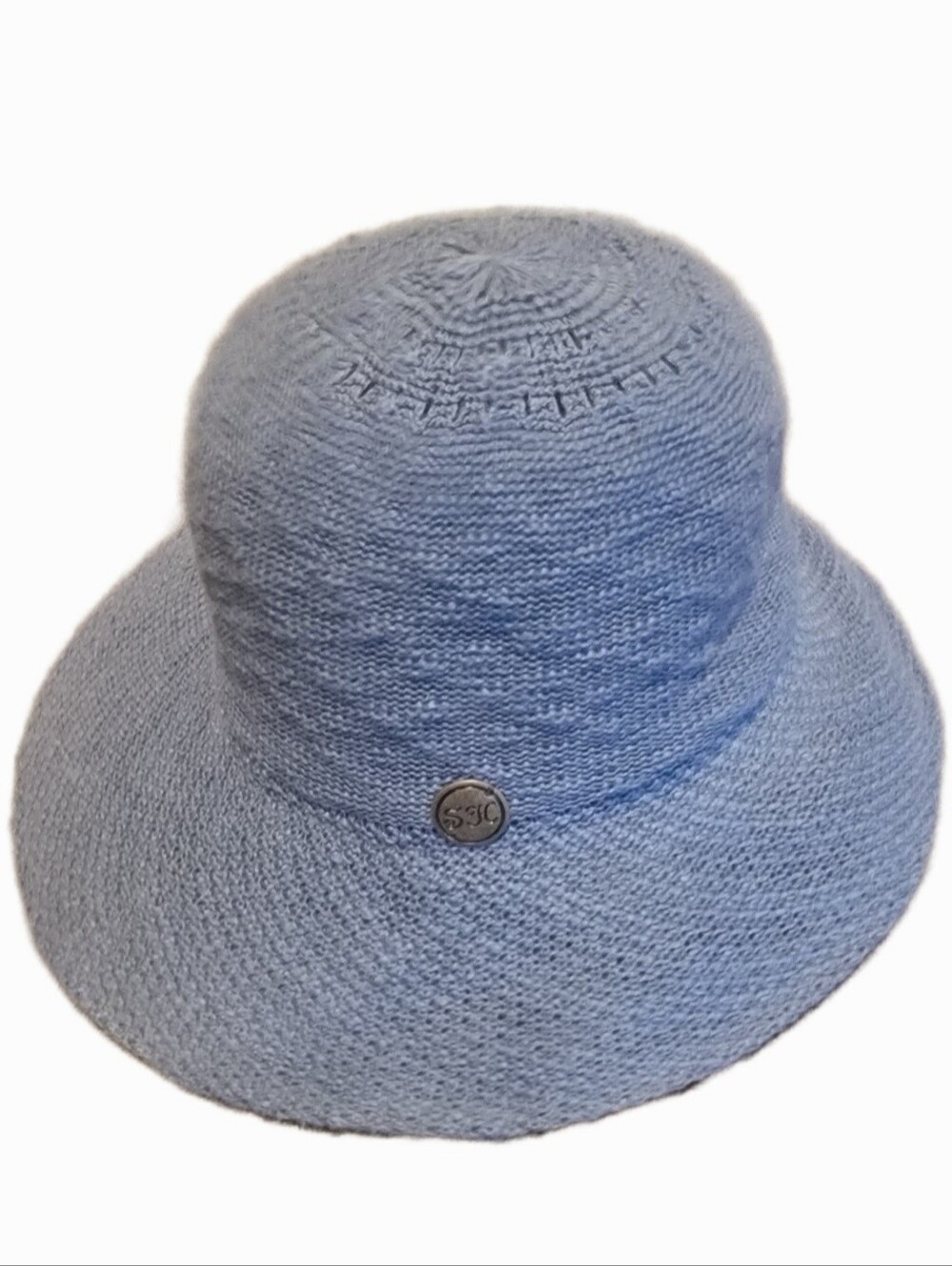 Shihreen Cotton Blend Turn Brim Hat - Slate Blue